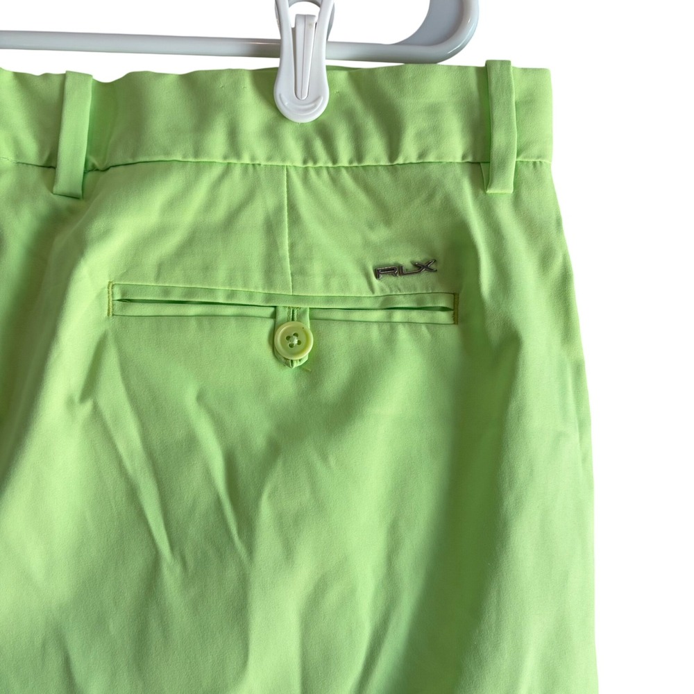 RLX Ralph Lauren Mens Classic Fit Golf Shorts Neon Lime Green Sz 35 Performance - Picture 3 of 6